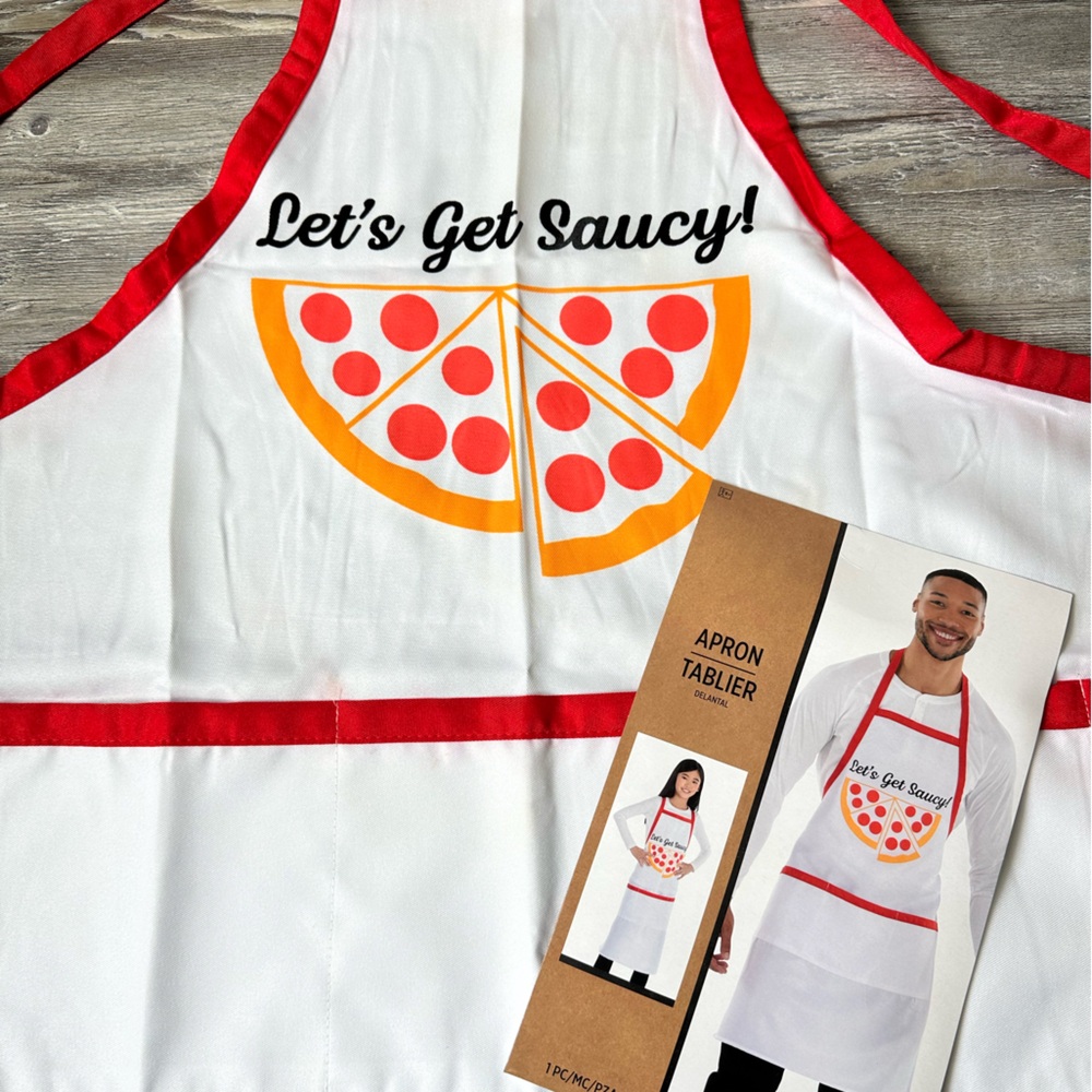 Let's Get Saucy! Pizza Apron - Red and White